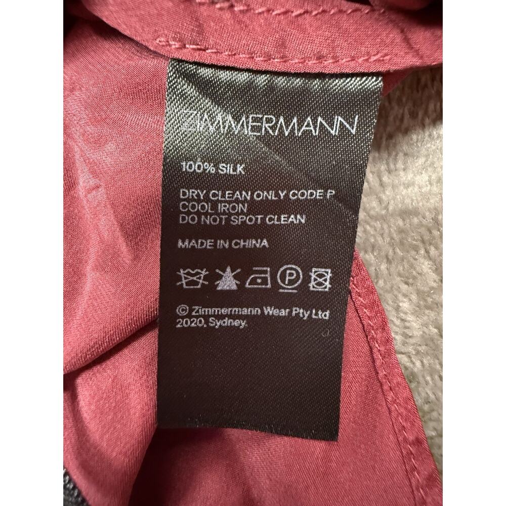 Zimmermann Silk Wrap Mini Dress Burgundy Long Sleeve Tie Waist US 8 (3) - Picture 15 of 16
